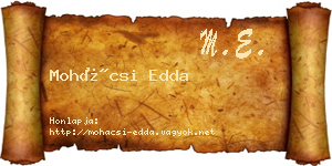 Mohácsi Edda névjegykártya